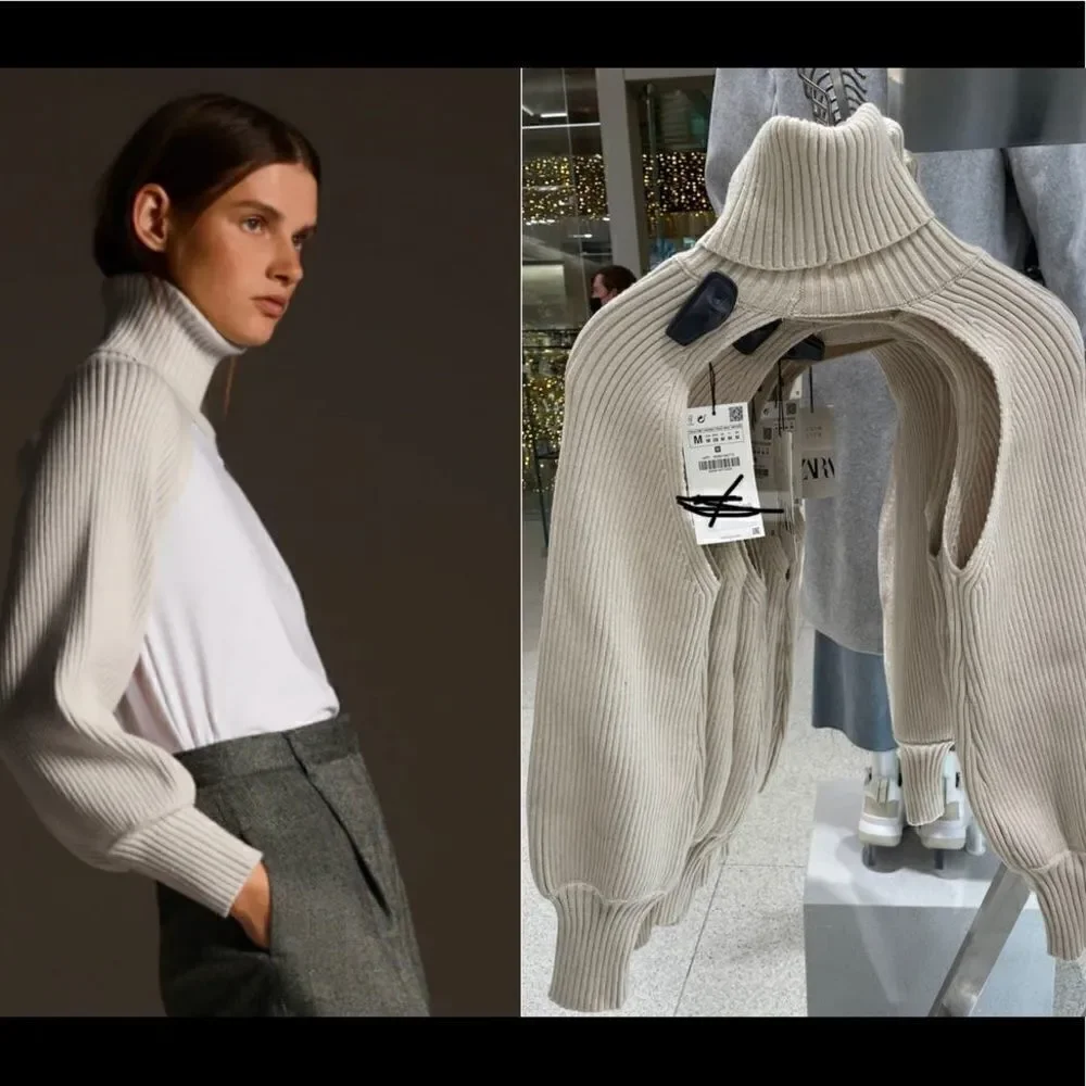 ZARA turtleneck sleeve scarf 5536/146
